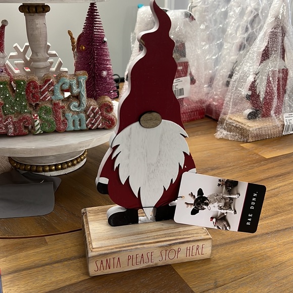 Rae Dunn Other - 🎄🎄Rae Dunn Wooden Christmas Gnome “SANTA PLEASE STOP HERE”. ( 2 Available)